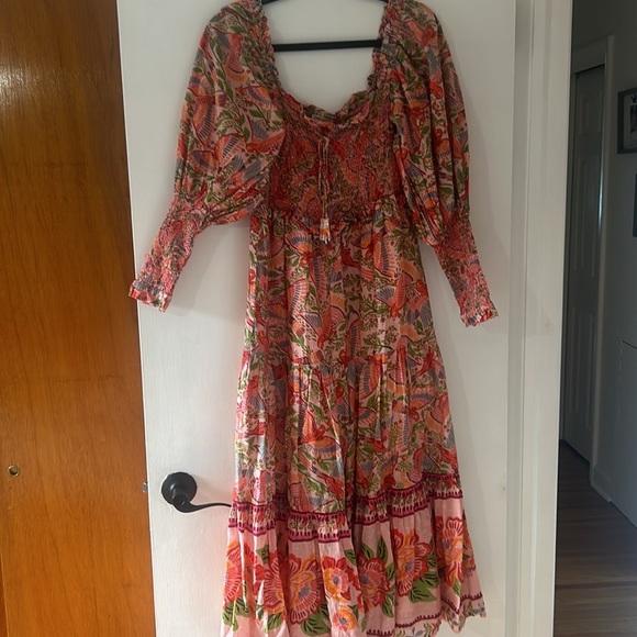 Farm Rio Pink Macaw long sleeve maxi dress - Picture 4 of 7